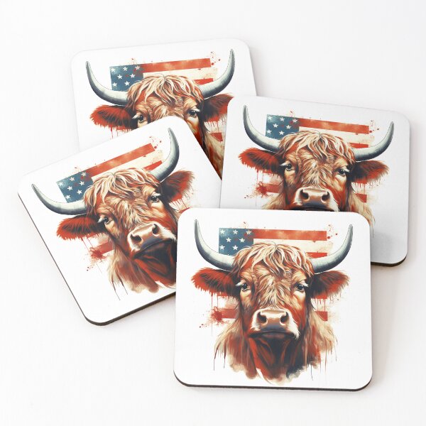Item preview, Scottish Highland Cow With American Flag designed and sold by TheAnimalZ00.