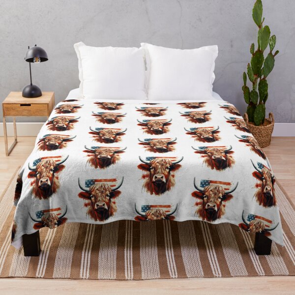 Item preview, Scottish Highland Cow With American Flag designed and sold by TheAnimalZ00.