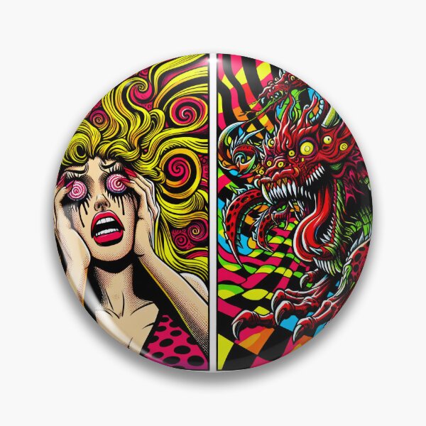 Artikelvorschau, Trippy psychedelischer Wahnsinnsdrache entworfen und verkauft von AIPixelMaster.