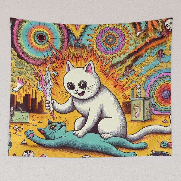 Item preview, Cosmic Cat in the Psychedelic World designed and sold by Gacram.