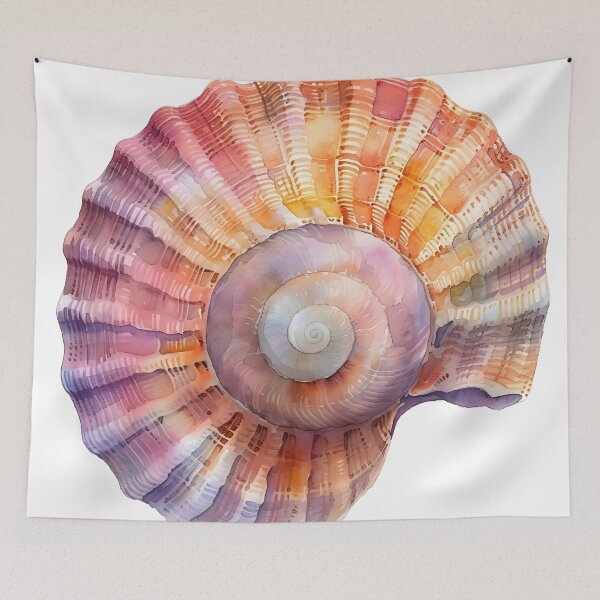 Item preview, Pastel watercolor seashell print designed and sold by dcrc.