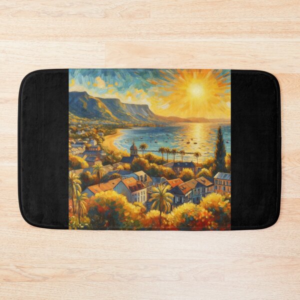 Item preview, Sunny landscape of La Réunion in the style of Van Gogh - La Reunion Lovers designed and sold by artyfartypants.