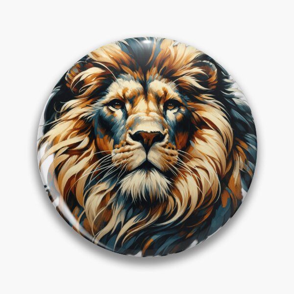 Item preview, Majestic lion head in expressive gouache brush stroke technique on a black background. designed and sold by NexusSales.