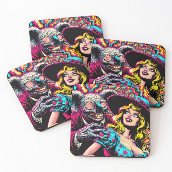 Item preview, Trippy Psychedelic Hypno Koala Making Friends  designed and sold by AIPixelMaster.