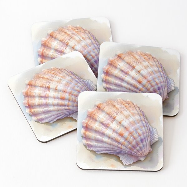 Item preview, pastel watercolor seashell print designed and sold by dcrc.