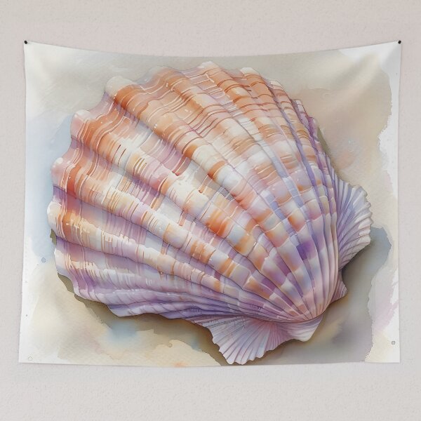 Item preview, pastel watercolor seashell print designed and sold by dcrc.
