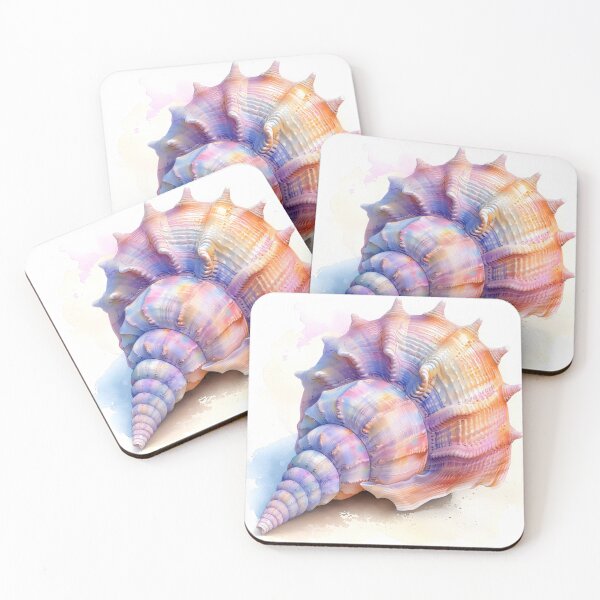 Item preview, pastel watercolor seashell print designed and sold by dcrc.
