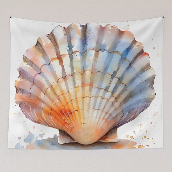 Item preview, pastel watercolor seashell print designed and sold by dcrc.