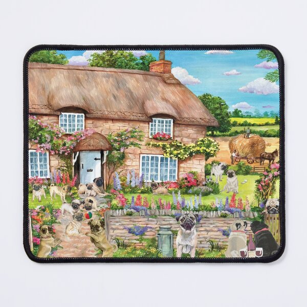 Item preview, La casa floral de los lindos Pugs - Pugs In The Village designed and sold by Clitus.