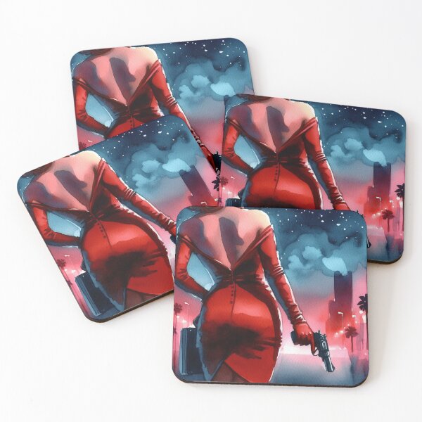 Item preview, Femme Fatale, Red Dress and Revolver [Neon Noir] designed and sold by RESToRAPTOR.