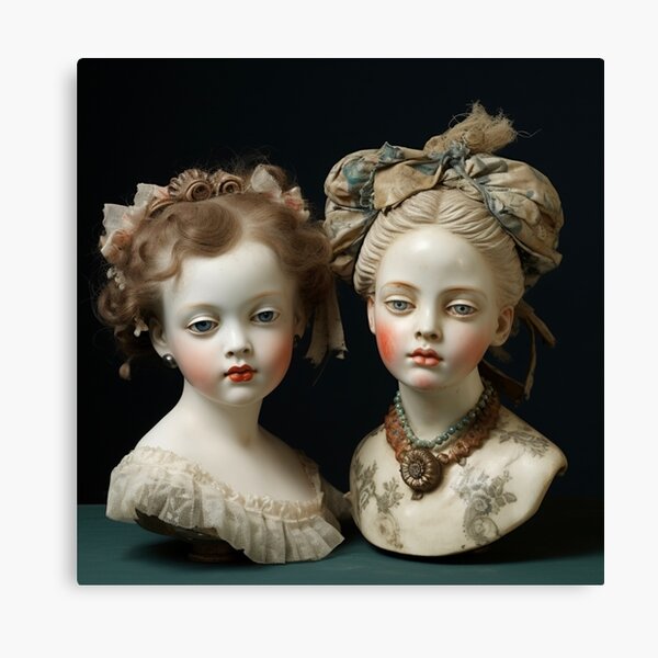 Item preview, Lovely pair of antique Victorian Doll Heads designed and sold by Shelly Little.