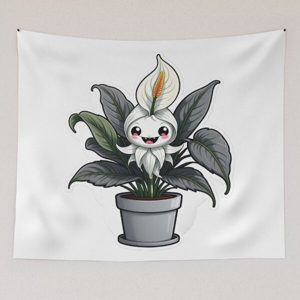 Item preview, Kawaii Peace Lily Monster Plant designed and sold by duke818.