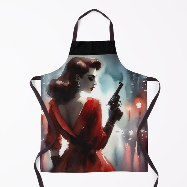 Item preview, Red Dress Femme Fatale with Revolver [Neon Noir] designed and sold by RESToRAPTOR.