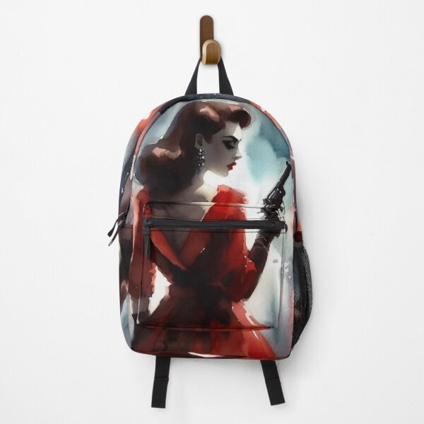 Item preview, Red Dress Femme Fatale with Revolver [Neon Noir] designed and sold by RESToRAPTOR.