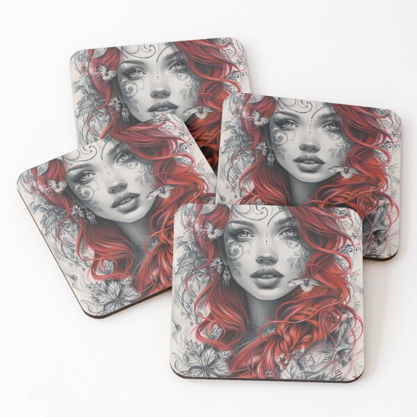 Item preview,  "Lady in Crimson: A Palette of Passion" designed and sold by VinciArt24.