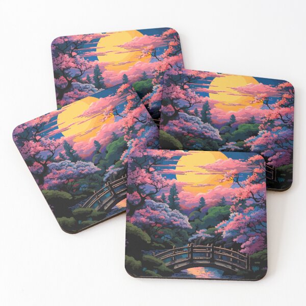 Item preview, Peaceful Zen Japanese Garden 80s Retro Pixel Art designed and sold by LVTFCOarts.