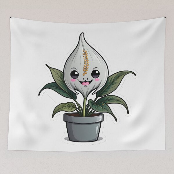 Item preview, Kawaii Peace Lily Monster Plant designed and sold by duke818.