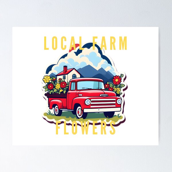 Item preview, Local Farm Flower Truck designed and sold by Cardsurveyors.