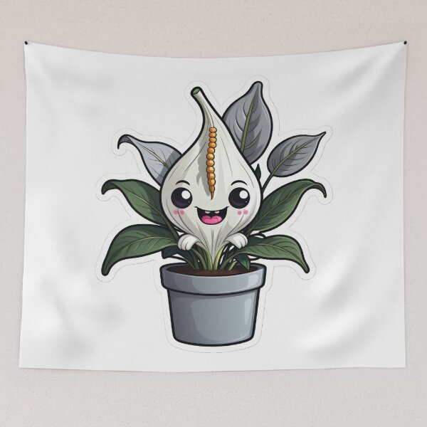 Item preview, Kawaii Peace Lily Monster Plant designed and sold by duke818.