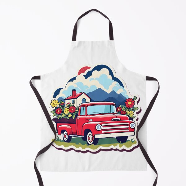 Item preview, Classic red Truck flower farm designed and sold by Cardsurveyors.