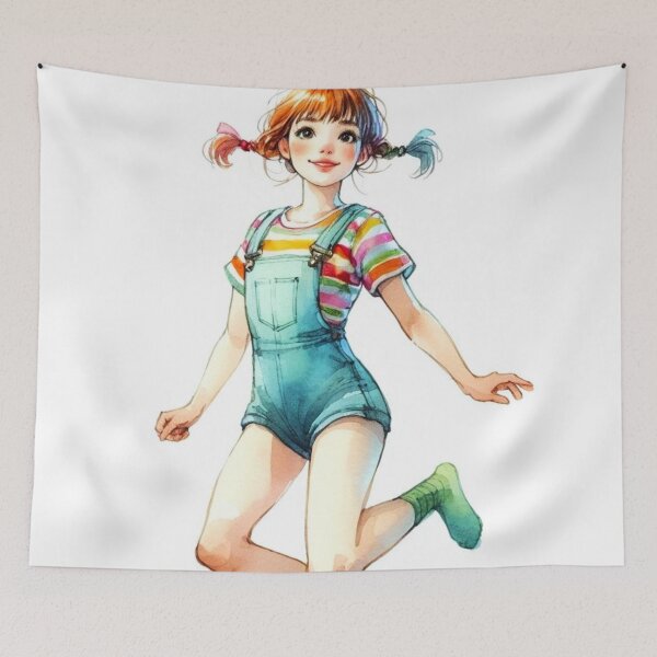 Item preview, A tomboy girl jumping. designed and sold by growing-mom.
