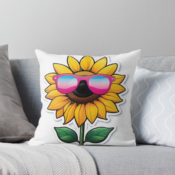 Item preview, sunflower wearing pink sunglasses designed and sold by Cardsurveyors.