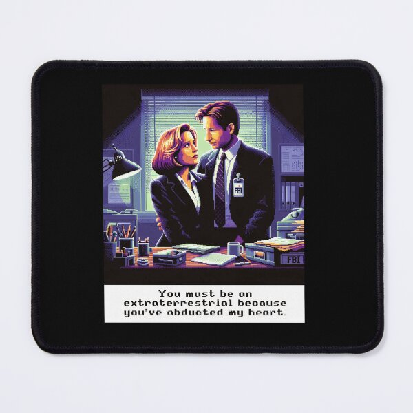 Item preview, X-Files Mulder and Scully Funny Valentine’s Day Pixel Art designed and sold by fabinthelab.