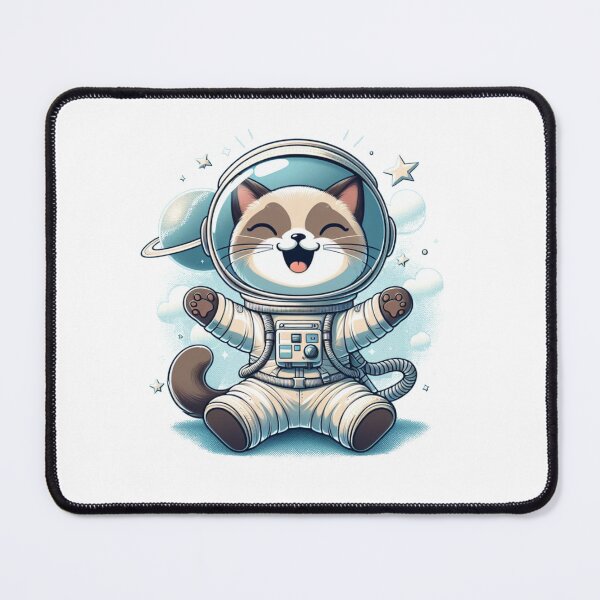 Item preview, "Happy Siamese Cat Astronaut: Cosmic Adventure" designed and sold by Pearlsiwa.