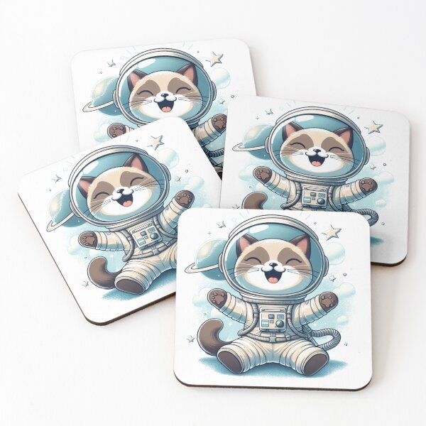 Item preview,  "Happy Siamese Cat Astronaut: Cosmic Adventure" designed and sold by Pearlsiwa.