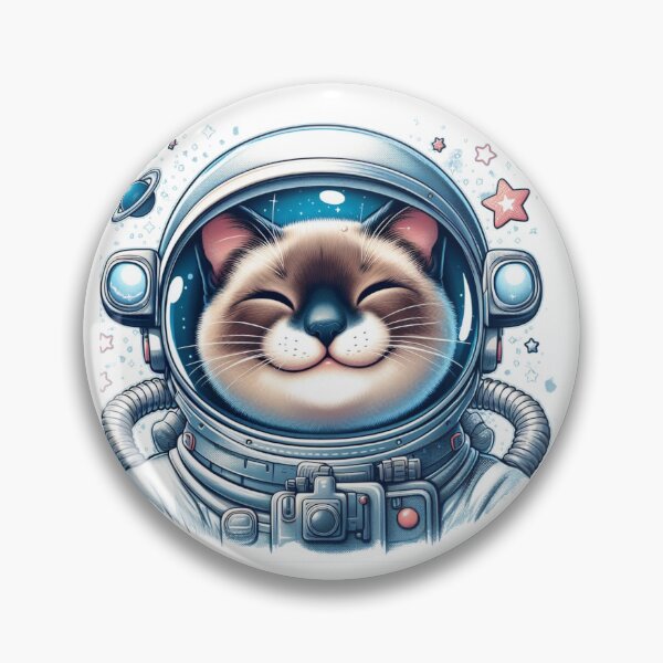 Item preview, "Happy Siamese Cat Astronaut: Cosmic Adventure" designed and sold by Pearlsiwa.