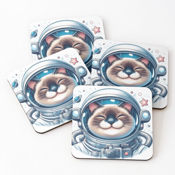 Item preview, "Happy Siamese Cat Astronaut: Cosmic Adventure" designed and sold by Pearlsiwa.