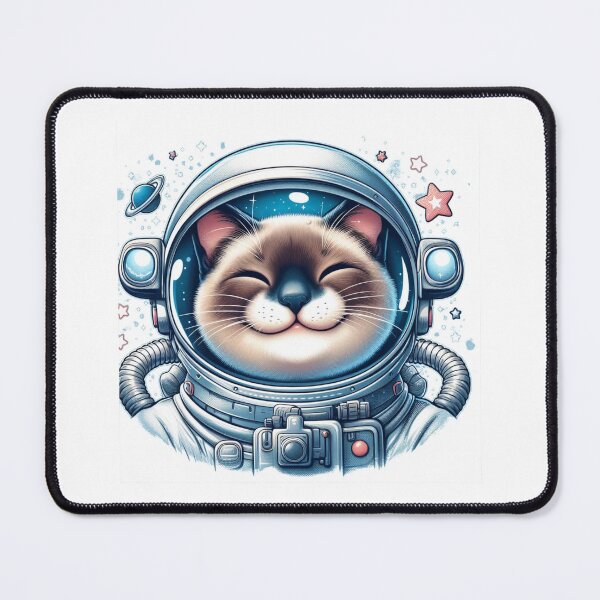 Item preview, "Happy Siamese Cat Astronaut: Cosmic Adventure" designed and sold by Pearlsiwa.