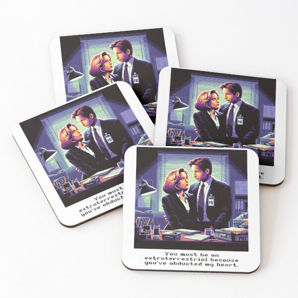 Item preview, X-Files Mulder and Scully Funny Valentine’s Day Pixel Art designed and sold by fabinthelab.