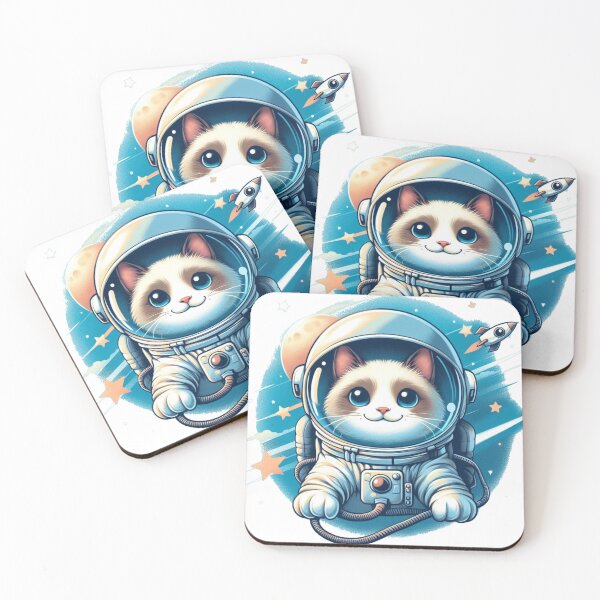 Item preview, "Happy Siamese Cat Astronaut: Cosmic Adventure" designed and sold by Pearlsiwa.