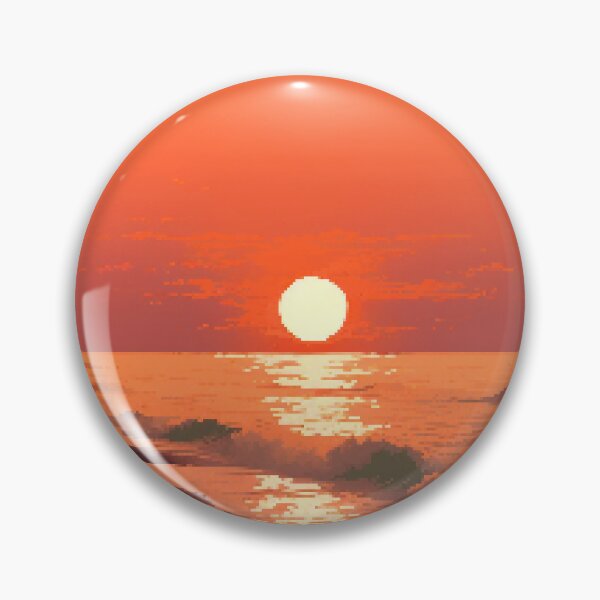 Item preview, Peaceful California Beach Sunset Retro Pixel Art designed and sold by LVTFCOarts.