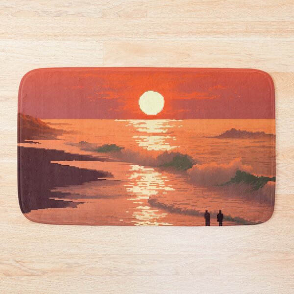 Item preview, Peaceful California Beach Sunset Retro Pixel Art designed and sold by LVTFCOarts.