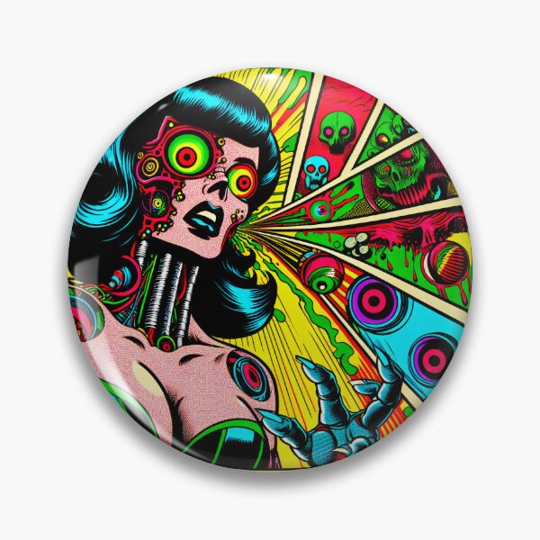 Artikelvorschau, Trippy psychedelischer Alien-Attentäter Robobabe entworfen und verkauft von AIPixelMaster.