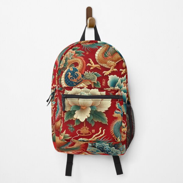 Item preview, Asian-Inspired Print with Dragons and Flowers designed and sold by PinUpPizzazz.