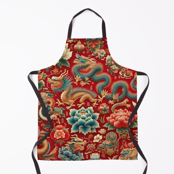 Item preview, Asian-Inspired Print with Dragons and Flowers designed and sold by PinUpPizzazz.