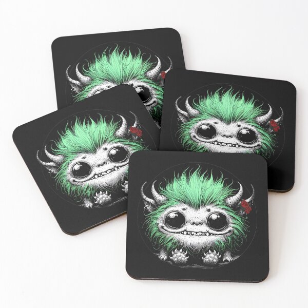 Item preview, Little Monsters cute and creepy by Red Siri0 - Green and black  designed and sold by Red Siri0 Art.