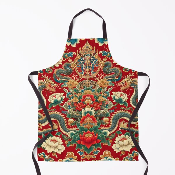 Item preview, Asian-Inspired Print with Dragons and Flowers designed and sold by PinUpPizzazz.