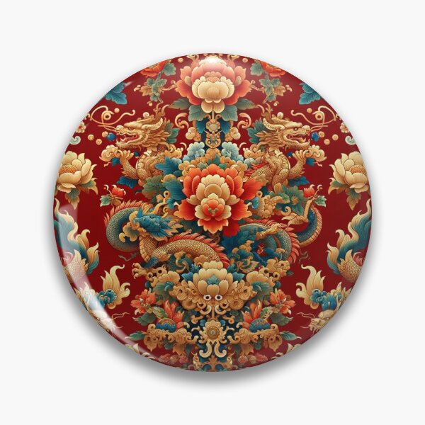Item preview, Asian-Inspired Red Print with Dragons designed and sold by PinUpPizzazz.