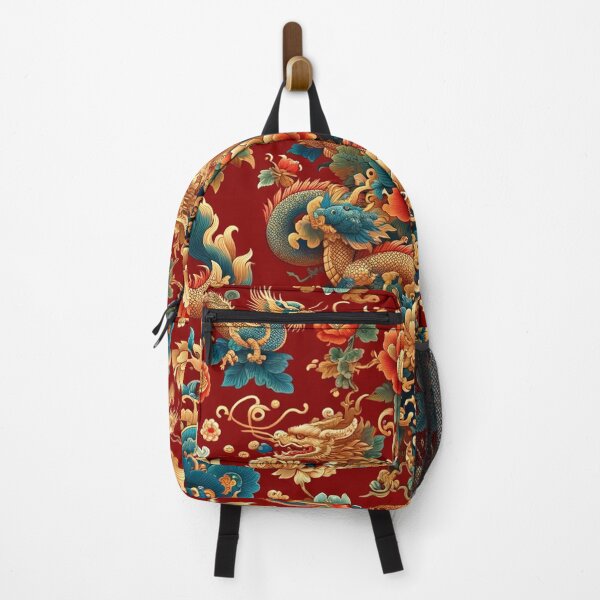 Item preview, Asian-Inspired Red Print with Dragons designed and sold by PinUpPizzazz.