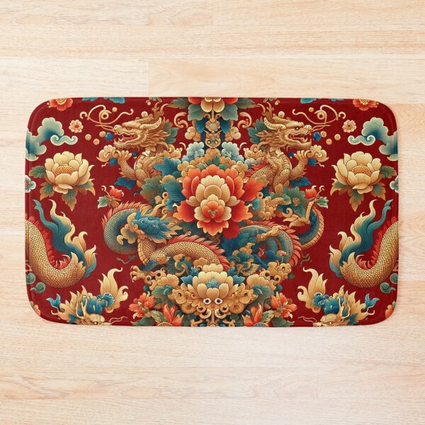 Item preview, Asian-Inspired Red Print with Dragons designed and sold by PinUpPizzazz.