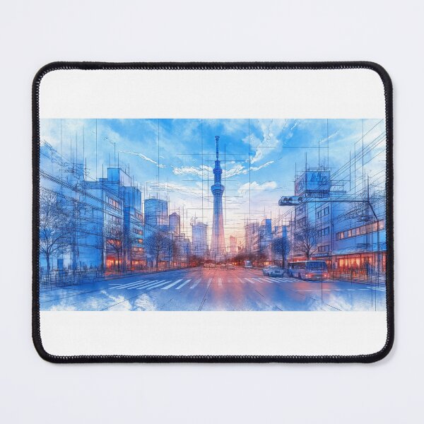 Item preview, Tokyo Sunrise Sky Tree Sketch designed and sold by branmandesigns.