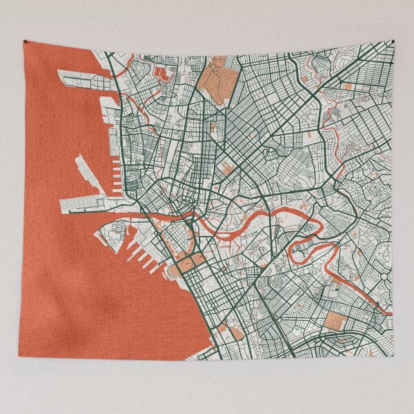 Aperçu de l'œuvre Plan de la ville de Manille des Philippines - Bohème créée et vendue par deMAP.