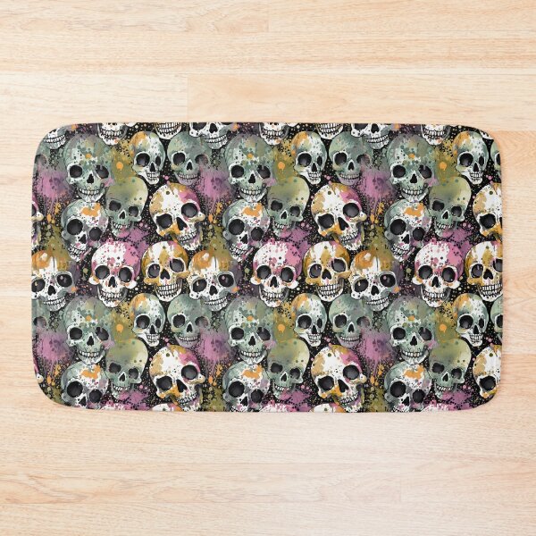 Item preview, Paint Splattered Group Skulls Pattern designed and sold by ossiagraphics.