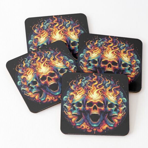 Item preview, Three Screaming Skulls on Fire designed and sold by CailaStyle.