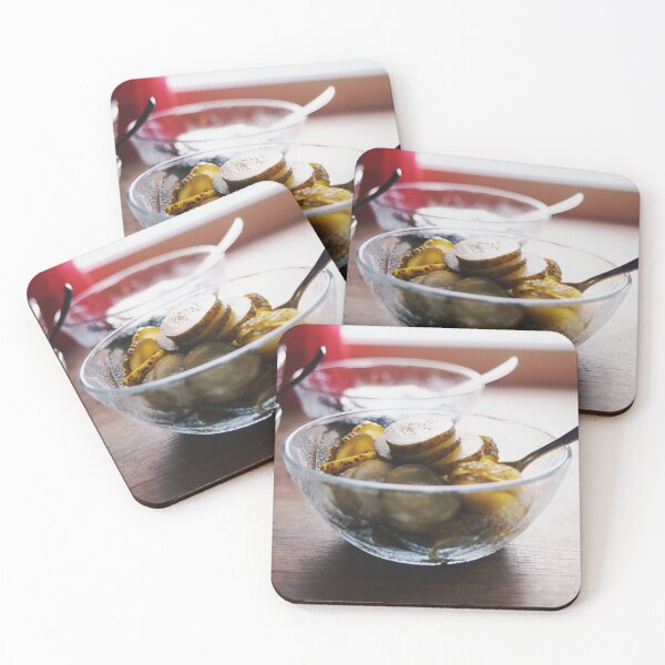 Item preview, Sliced cucumber in glass bowl designed and sold by riku05830.