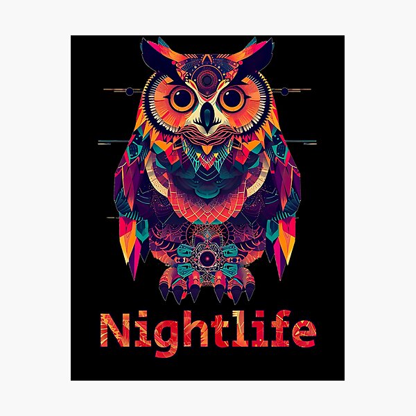 Item preview, Nightlife Owl designed and sold by Psyberspace.